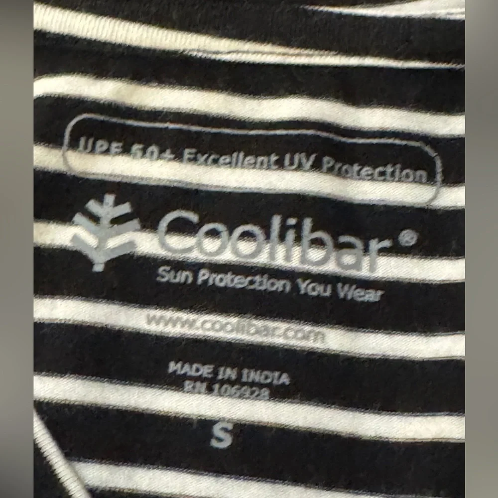 Coolibar Hooded Catalina Beach Coverup Tunic Dress Striped hoodie hood pockets S - Picture 4 of 6